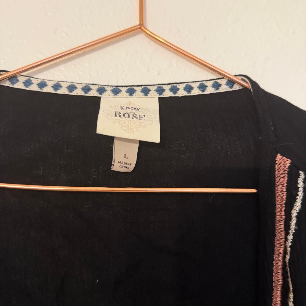 Knox rose boho embroidered fringe kimono size large - Picture 4 of 7